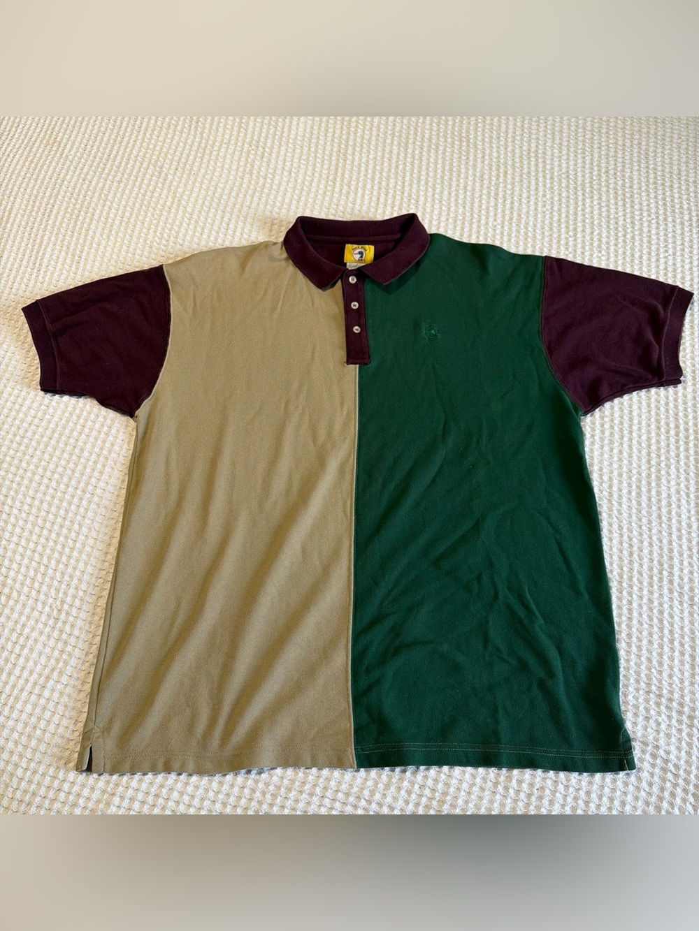Duck Head Two-Tone Green, Khaki & Burgundy Polo